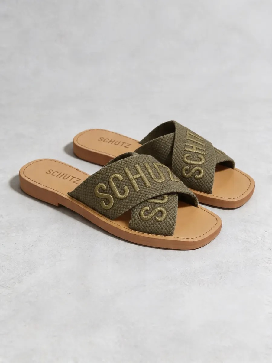 Sandália Rasteira X Schutz Logo Verde - Imagem 3