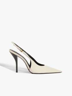 Schutz Scarpin Slingback Mid Couro Branco